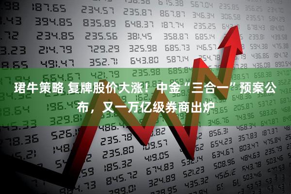 珺牛策略 复牌股价大涨！中金“三合一”预案公布，又一万亿级券商出炉